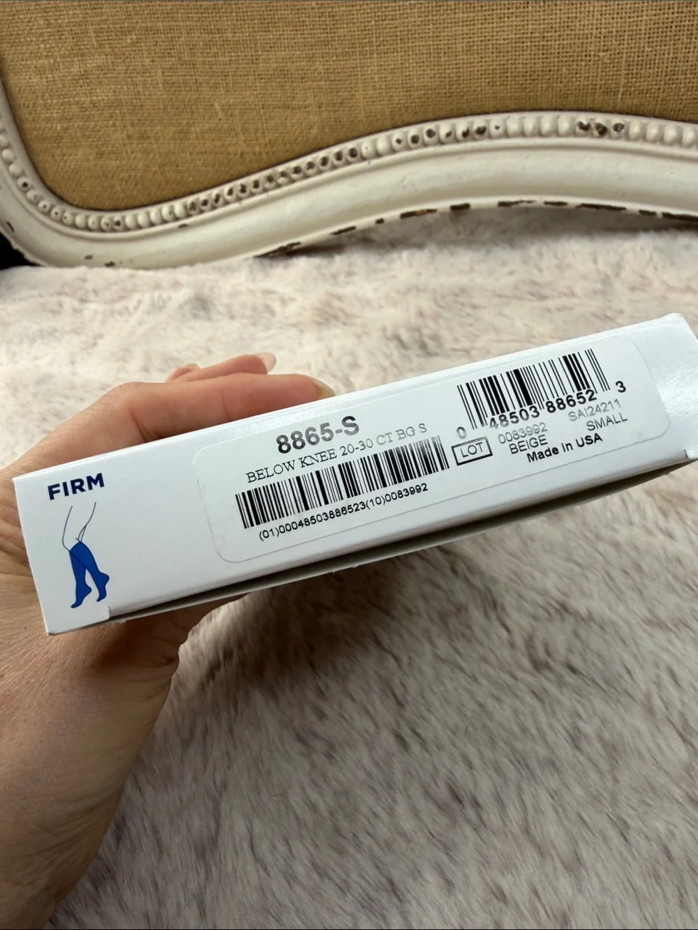 TrueForm | MicroFiber Medical Compression Knee-High Socks - Beige NWT Size S